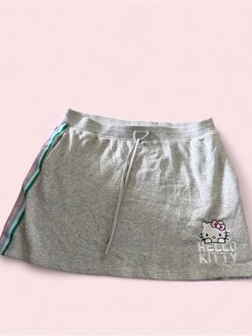 Hello Kitty Gray Skirt with Pastel Stripe Trim